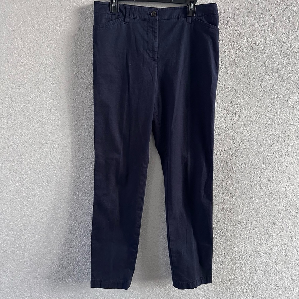 Talbots Navy Stretch Cotton Chinos Women’s Size 10 Long